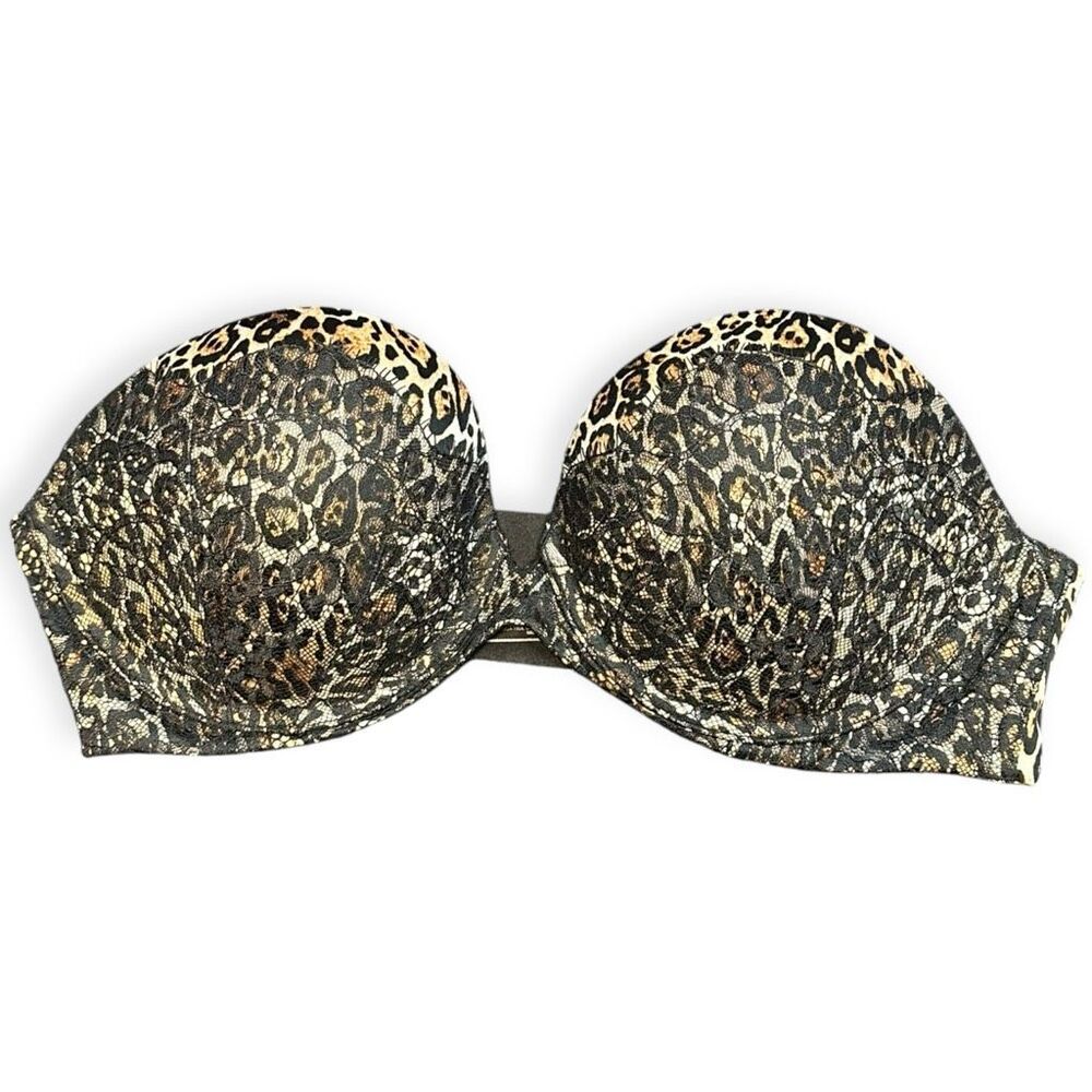 VICTORIA’S SECRET Women’s Leopard Print Very Sexy Multiway Strapless Bra Size 36